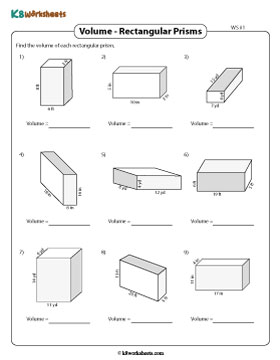 Volume of a Rectangular Prism | Easy - Customary 1