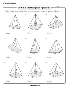 Volume of Rectangular Pyramids - Customary 1