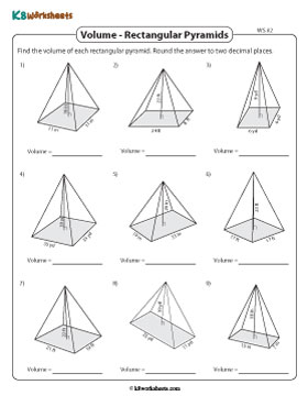 Volume of Rectangular Pyramids - Customary 2