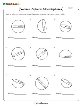 Volume of Spheres and Hemispheres | Decimals - Customary 2