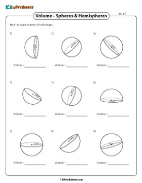 Volume of Spheres and Hemispheres | Integers - Customary 2