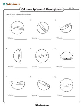 Volume of Spheres and Hemispheres | Integers - Customary 3